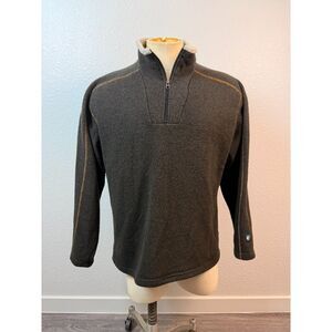 KUHL Europa 1/4 Zip Fleece Pullover XL Charcoal Alpaca Gold Warm Quarter Zip Men